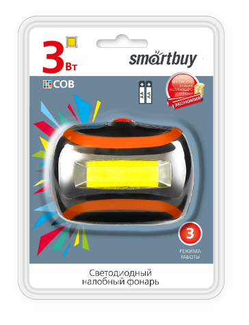 Налобный светодиодный фонарь Smartbuy HL021 100LM, 3режима, COB, 3*ААА Налобный светодиодный фонарь Smartbuy HL021 100LM, 3режима, COB, 3*ААА