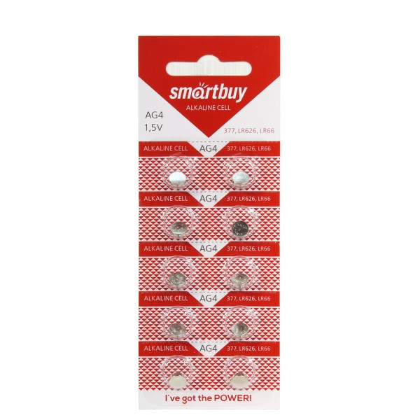 Элемент питания Smartbuy LR626/10BL 377 AG4 Alkaline Cell