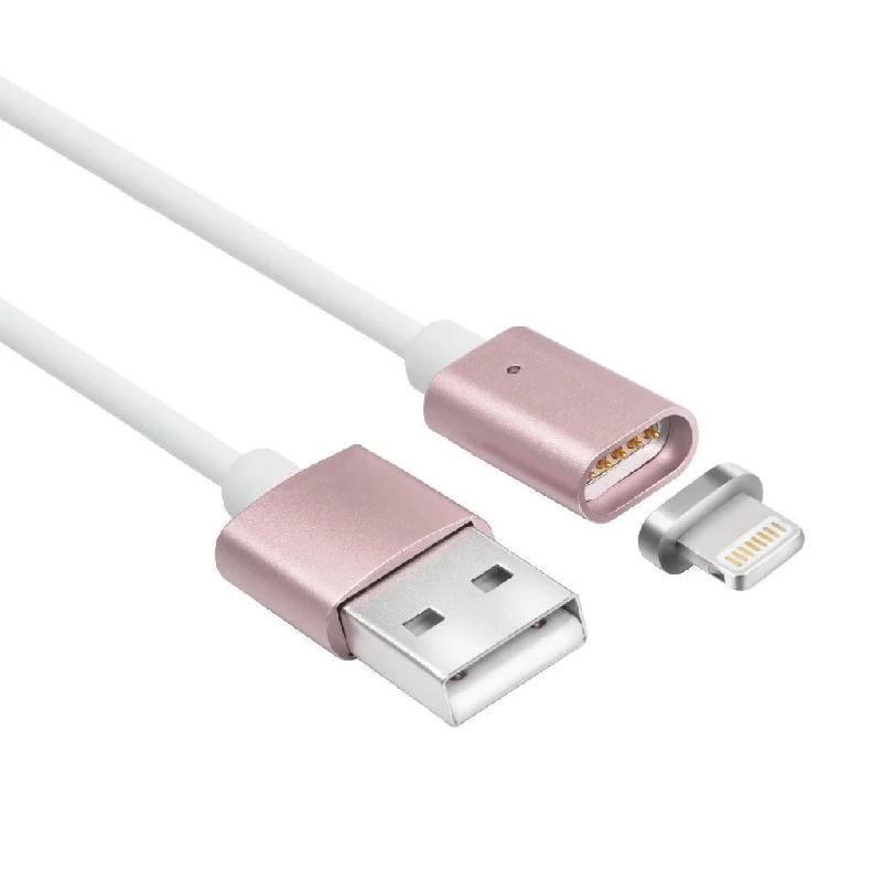 Кабель Магнитный lightning 5/5S/6/6S с индикатором зарядки (упаковка коробка) М12 (Розовый) Кабель Магнитный lightning 5/5S/6/6S М12, с индикатором зарядки (упаковка коробка)