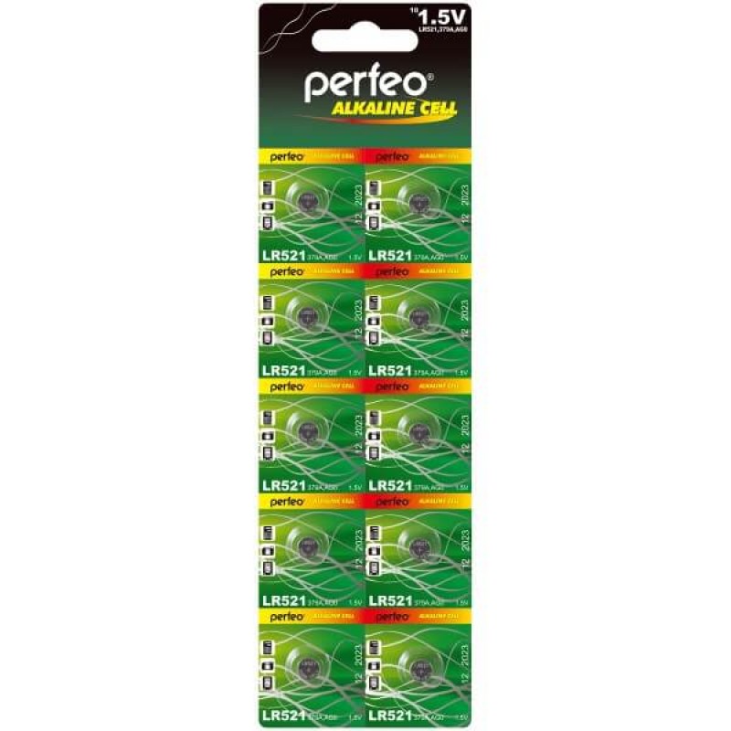 Элемент питания Perfeo LR521/10BL 379A  AG0 Alkaline Cell