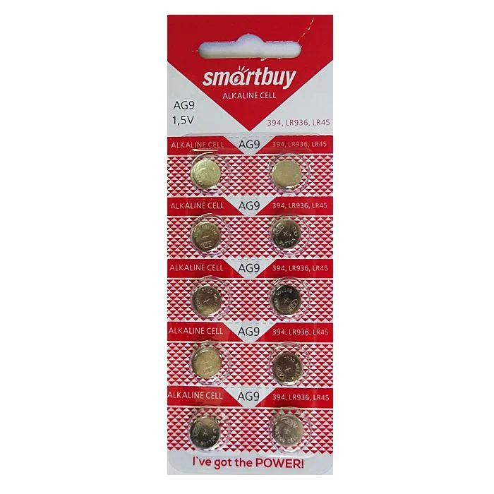 Элемент питания Smartbuy LR936/10BL 394 AG9 Alkaline Cell