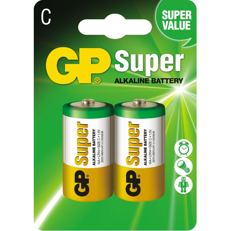Батарейка алкалиновая GP  LR14/2BL  14A-CR2 Super (2 шт.в блистере)