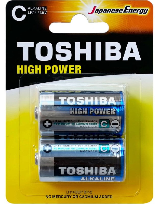 Батарейка алкалиновая Toshiba LR14/2BL С  (2 шт. в блистере)