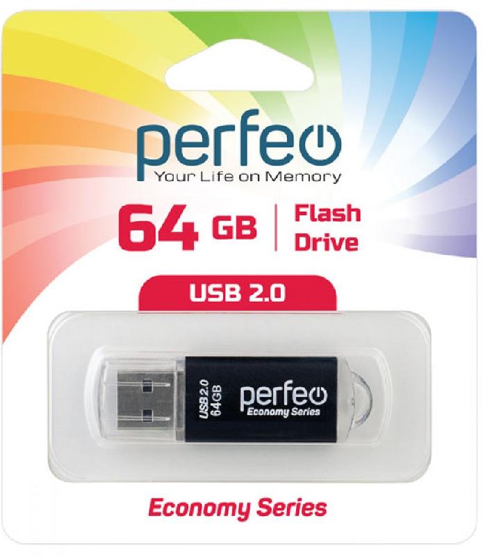 Perfeo USB 64GB E01 Black economy series