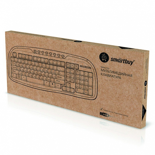 Клавиатура Smartbuy проводная мультимедийная 205 USB (черная)