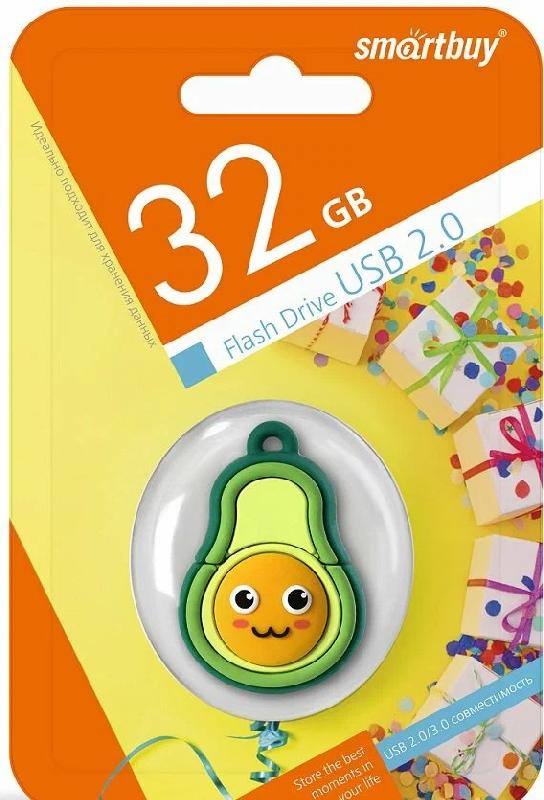 USB 2.0 накопитель Smartbuy 032 ГБ серия Wild Авокадо (SB32GBAVO)