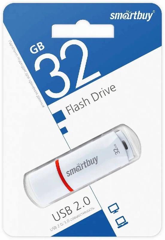 USB 2.0 накопитель Smartbuy 032 ГБ серия Crown Белый (SB32GBCRW-W)
