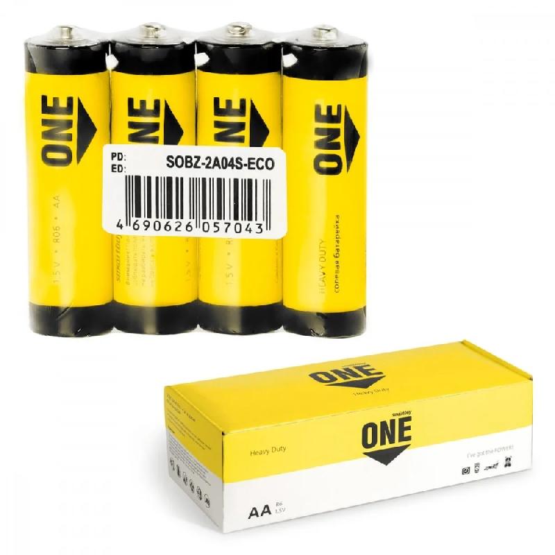 Батарейка солевая Smartbuy серия ONE R6/4S (60/600) (SOBZ-2A04S-Eco)