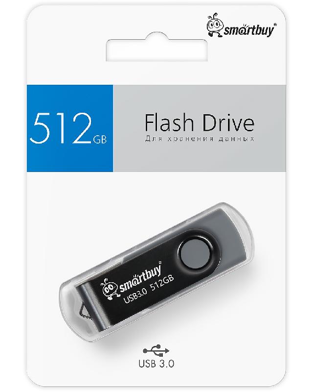 USB 3.0/3.1 накопитель Smartbuy 512 ГБ серия Twist Чёрный (SB512GB3TWK)