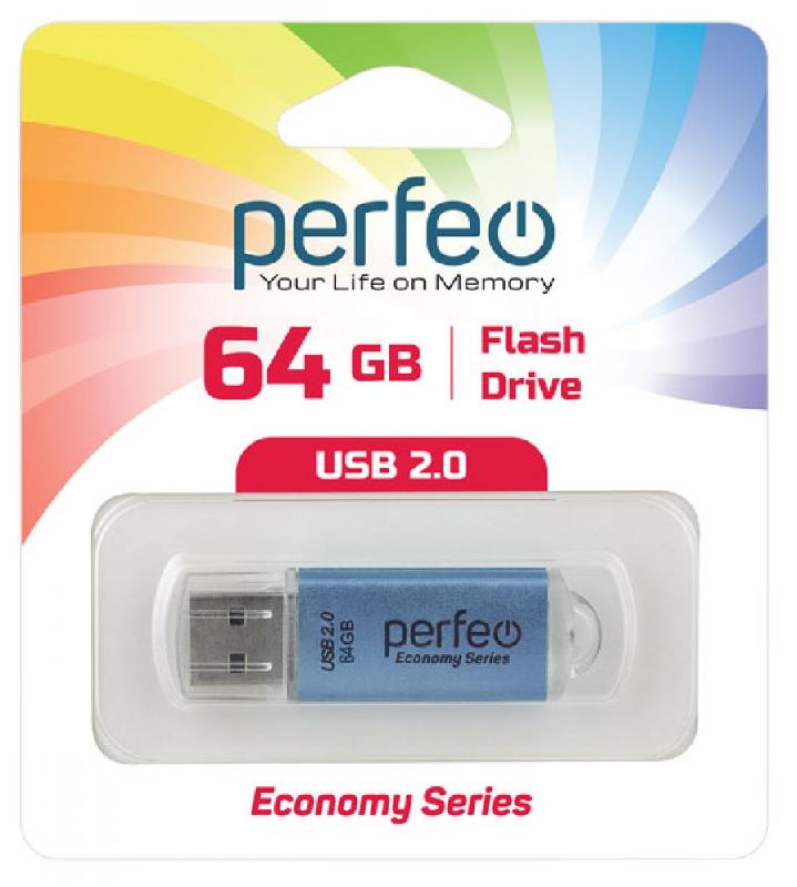 Perfeo USB 64GB E01 Blue economy series