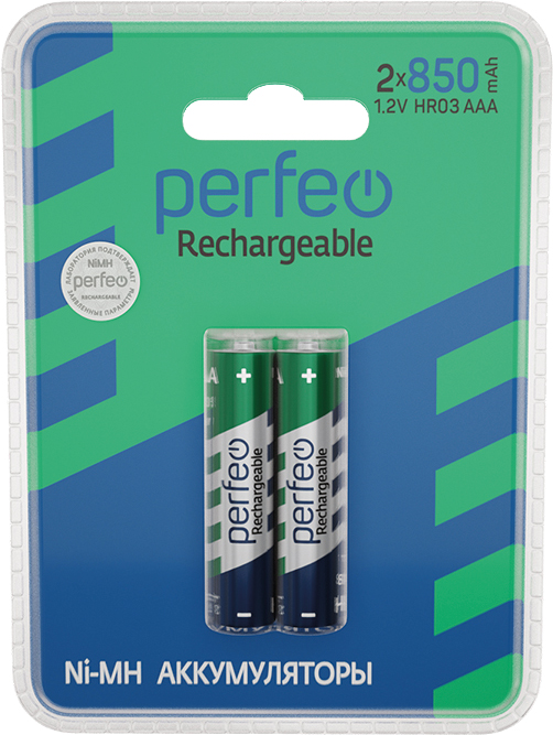 Perfeo AAA850mAh/2BL  Аккумулятор Пластик (|40/240 PF_C3018)