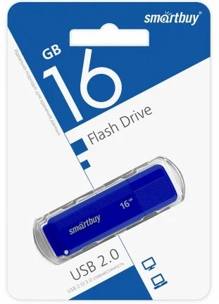USB 2.0 накопитель Smartbuy 016 ГБ серия Dock Синий (SB16GBDK-B)
