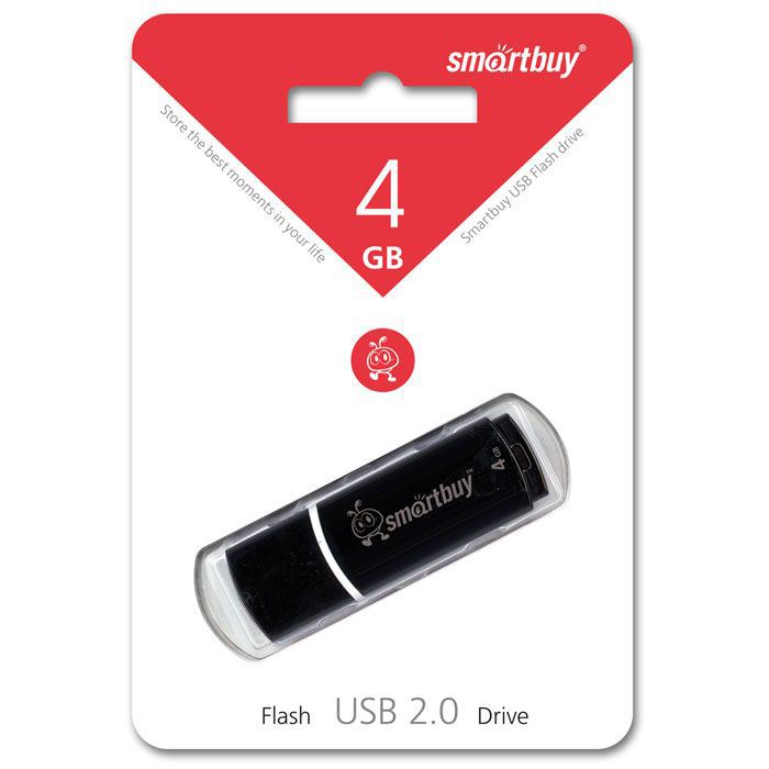 Накопитель USB Flash 4GB SmartBuy Grown  (Чёрный)
