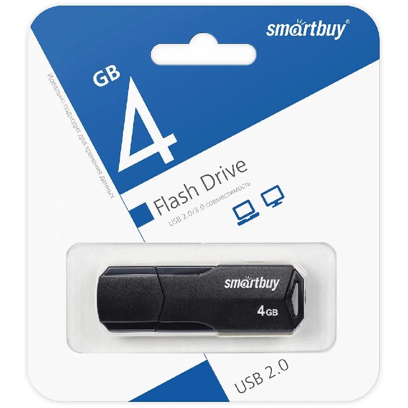 USB 2.0 накопитель SmartBuy 004 ГБ серия Clue Чёрный (SB4GBCLU-K)