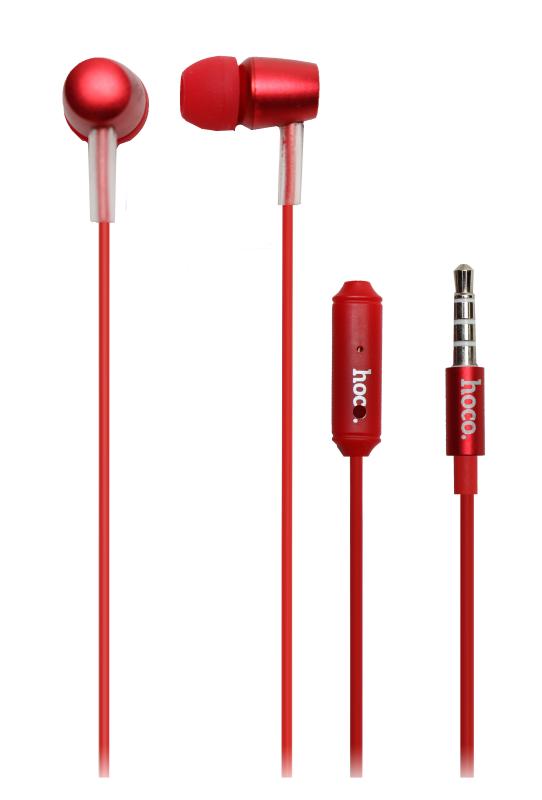 Наушники НОСО М10 &quot;Металл&quot; с микрофоном ( упаковка-картон) (Красный)