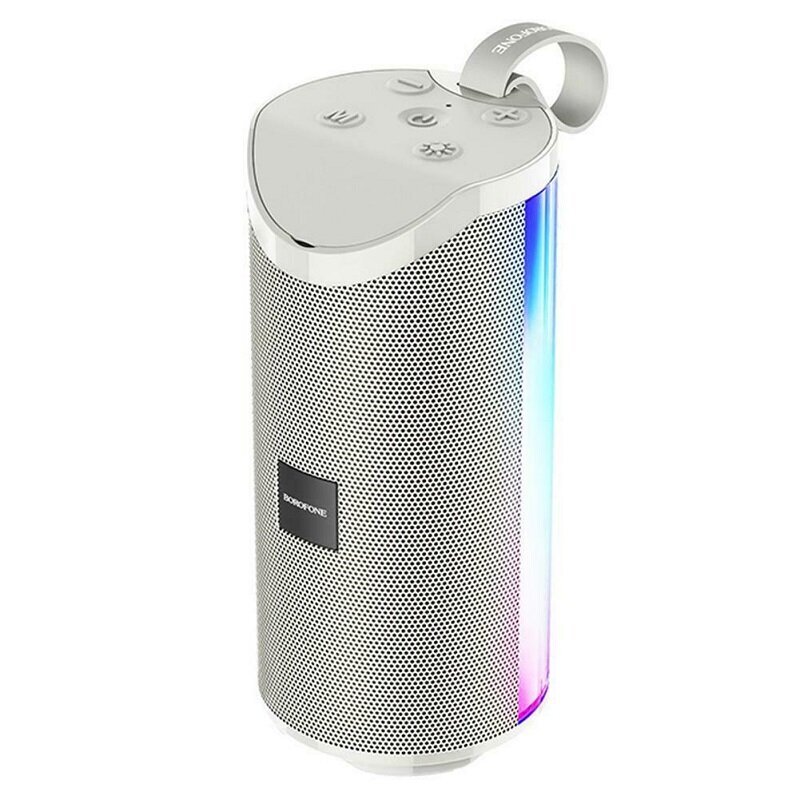 Колонка портативная Borofone BR5 (Bluetooth,USB, microSD,FM,AUX, LED) (Серый)