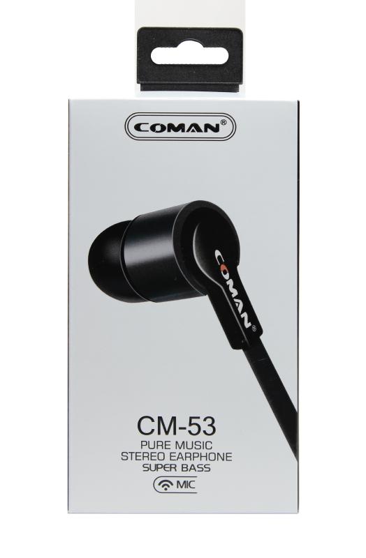 Наушники MP3  SUPER BASS CM-53  плоск. шнур c  микрофоном  (упаковка коробка) (Чёрный)