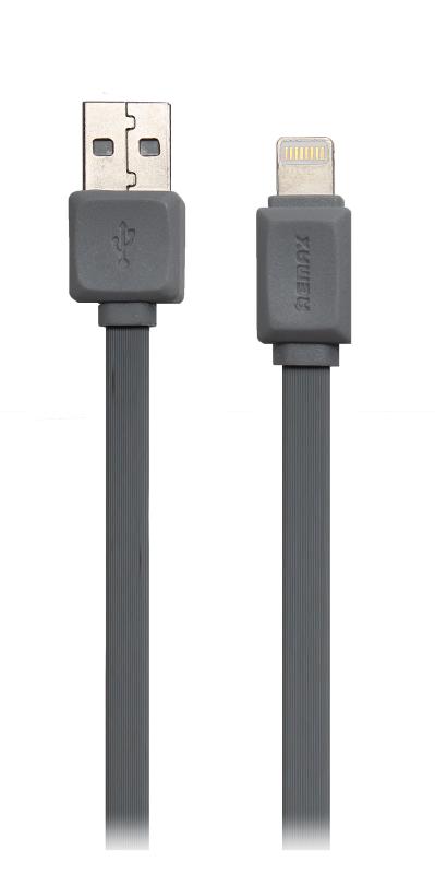 Кабель для I-Phone 5/5S/6/6S 8 pin Remax FAST Data cable RC-008 i  1метр  (плоский) (Серый)