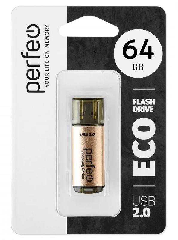 Perfeo USB 64GB E04 Gold economy series