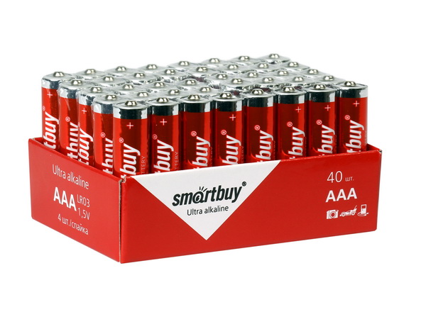 Батарейка алкалиновая Smartbuy  LR03/40 bulk AAA  SBBA-3A40S (40 шт. в упаковке)