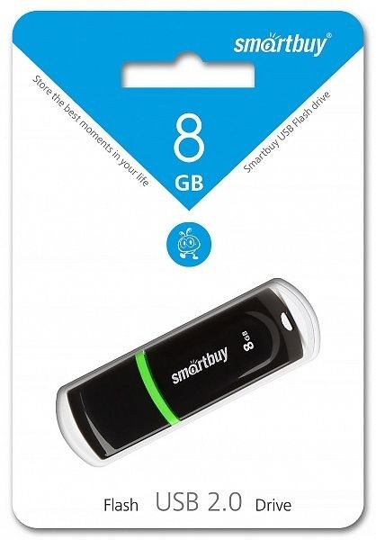 Накопитель USB Flash 8GB SmartBuy  Paean (Чёрный)