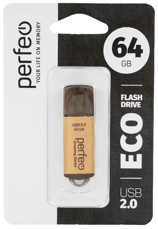 Perfeo USB 64GB E01 Gold economy series