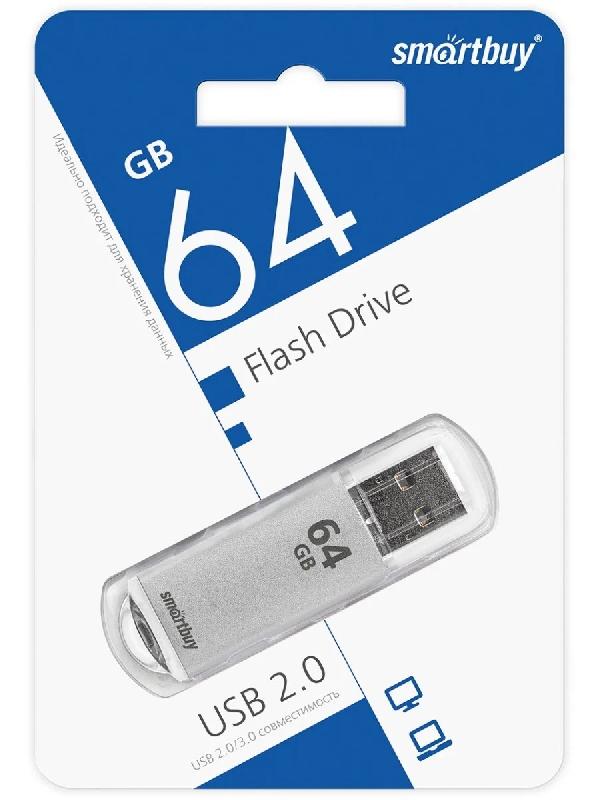 USB 2.0 накопитель Smartbuy 064 ГБ серия V-Cut Серебро (SB64GBVC-S)