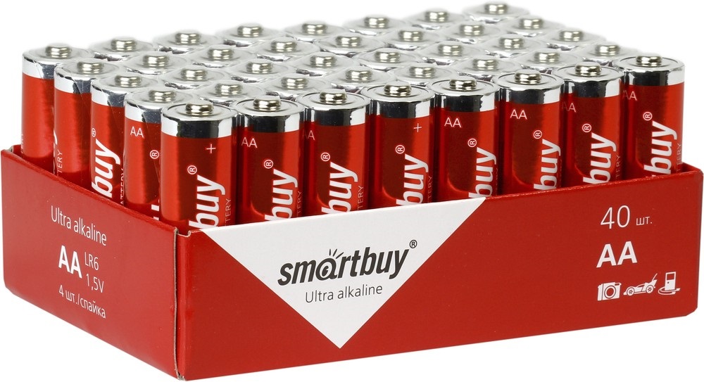 Батарейка алкалиновая Smartbuy LR6/40 bulk (40/720) (SBBA-2A40S)