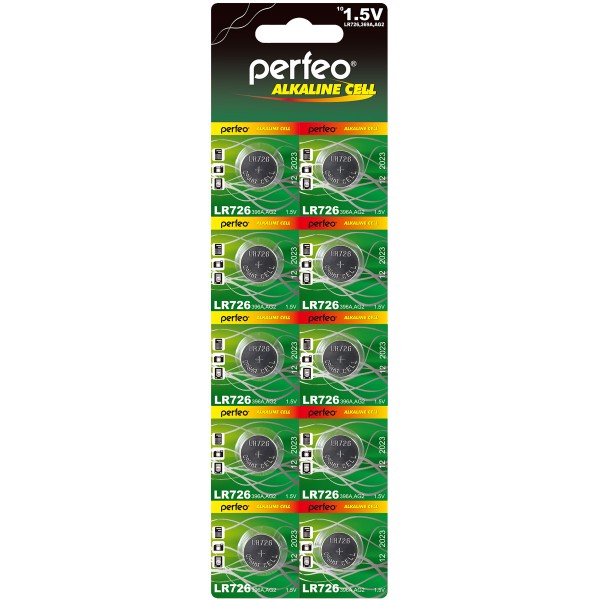 Элемент питания Perfeo LR726/10BL 396A AG2 Alkaline Cell