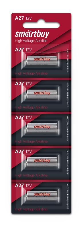 Батарейка алкалиновая Smartbuy  А27/5В  SBBA-27A5B (5 шт. на блистере )