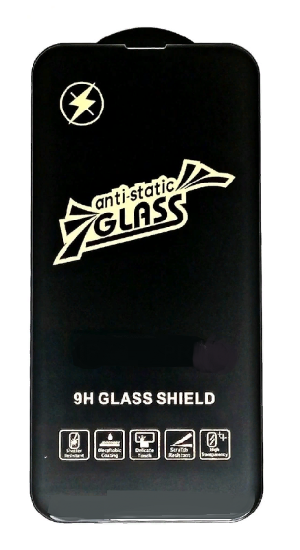 Защитное стекло на экран для Xiaomi Redmi Note 9 (Anti-Static, Чёрный, тех.упаковка)