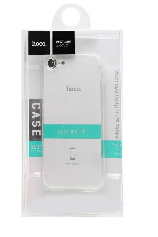 Силиконовый чехол hoco для IPhone 7  ультратонкий, прозрачный (в упаковке)  (Прозрачный, 0804)