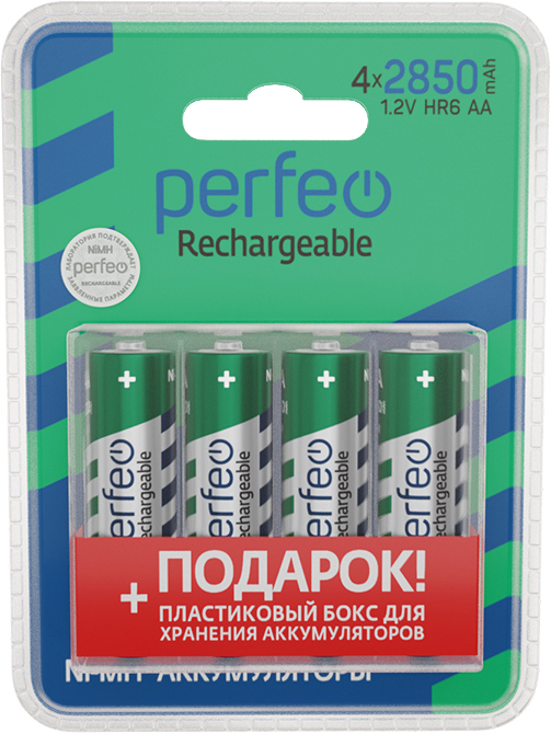 Perfeo AA2850mAh/4BL+ BOX Аккумулятор Пластик (|40/240 PF_C3319)