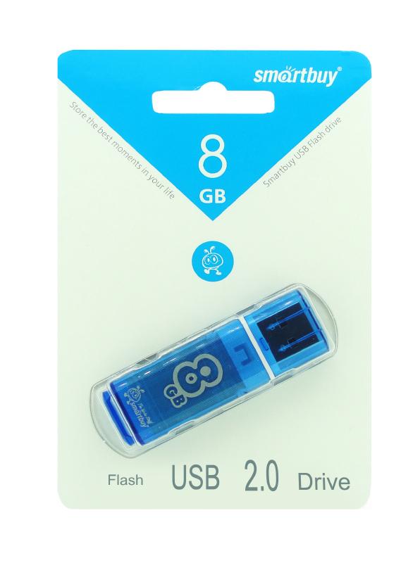 Накопитель USB Flash 8 GB SmartBuy Glossy  (Синий)