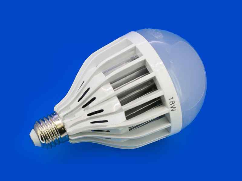 Лампочка светодиодная S18 - 18w Е 27  корпус алюминий+пластик цв. бел. 6500 К