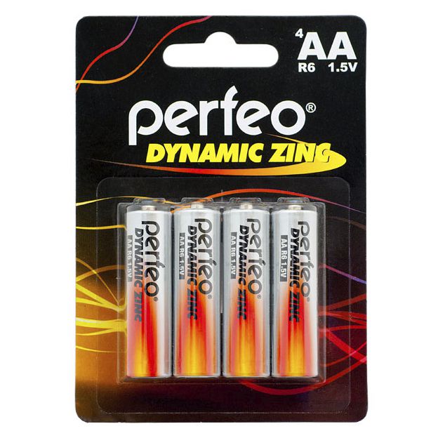Батарейка солевая Perfeo R6/4BL АА  Dynamic Zinc (4 шт. в блистере)