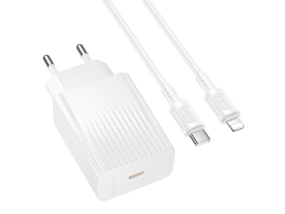 Комплект BOROFONE BAS75A CЗУ USB-C PD30W + кабель Type-C to lightning, 1м (Белый)