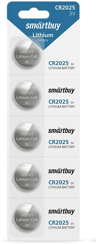 Литиевый элемент питания Smartbuy CR2025/5B (100/4000) (SBBL-2025-5B)