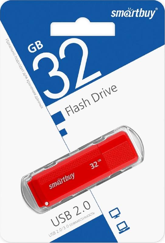 USB 2.0 накопитель Smartbuy 032 ГБ серия Dock Красный (SB32GBDK-R)