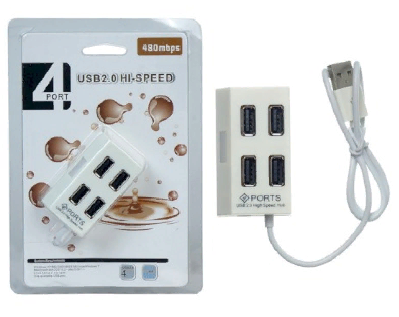 HUB USB 2.0 (4 Ports) JC517  (Белый)
