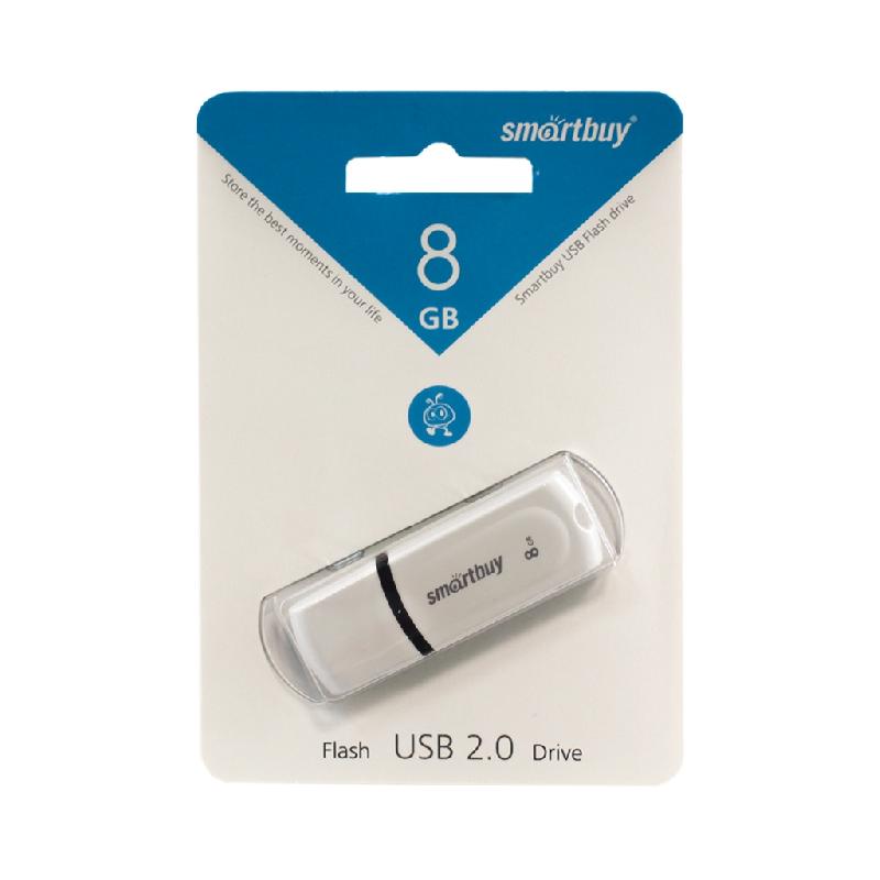 Накопитель USB Flash 8GB SmartBuy  Paean (Белый)