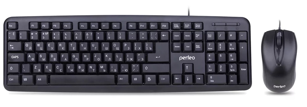 Perfeo пров. набор "TANDEM" USB: клав-ра 104 кн. + мышь 3 кн., 1000 DPI, чёрн.