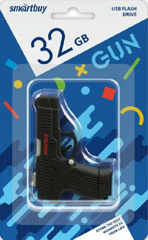 USB 2.0 накопитель Smartbuy 032 ГБ серия Wild Пистолет (SB32GBGN)
