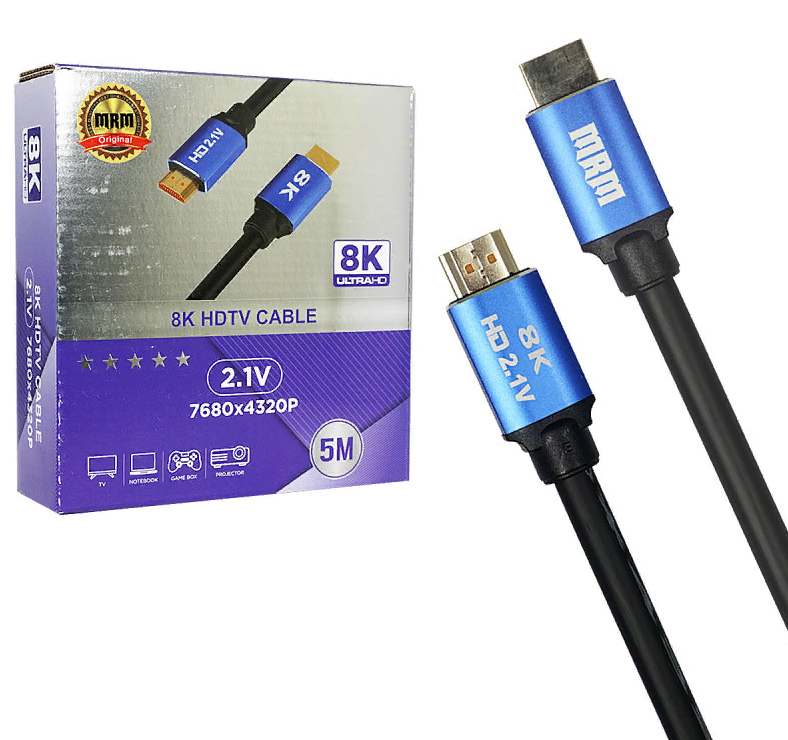 Кабель HDMI/HDMI  (HDTV) 8K 2.1  круглый 5 м. (high speed)