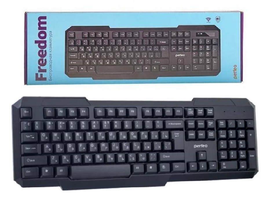 Perfeo клавиатура беспров. "FREEDOM", USB, чёрная