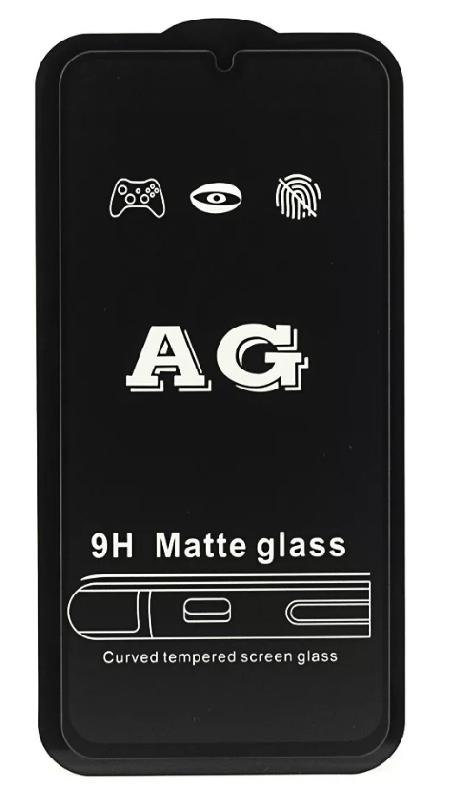Защитное стекло на экран для Sam Galaxy A51/A52/M40S/M31S/S20FE (AG, матовое, Чёрный, тех.упаковка)