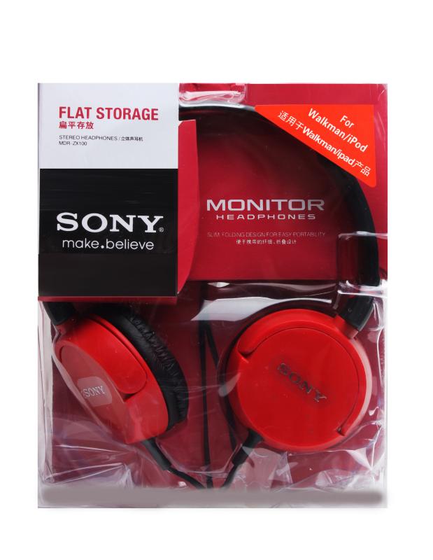 MP3 наушники полноразмерные &quot;S&quot; MDR-ZX100  (Красный)