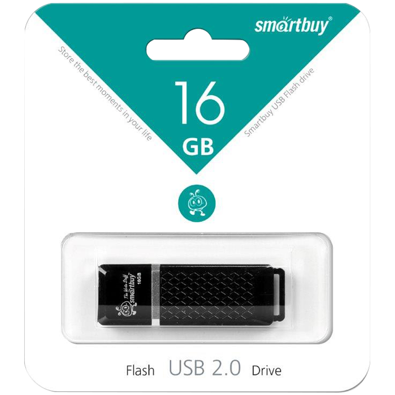 Накопитель USB Flash 16GB SmartBuy Quartz (Чёрный)