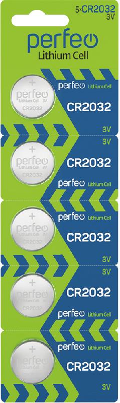 Perfeo CR2032/5BL Lithium Cell (|100/600 PF_3642)