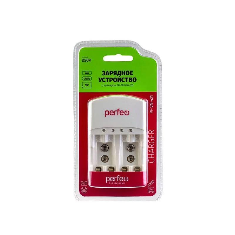 Perfeo зарядное устройство PF-VN-421 Ni-MH/CD, 220V, 4 слота, AA/AAA/9V, таймер (|PF_B4048)